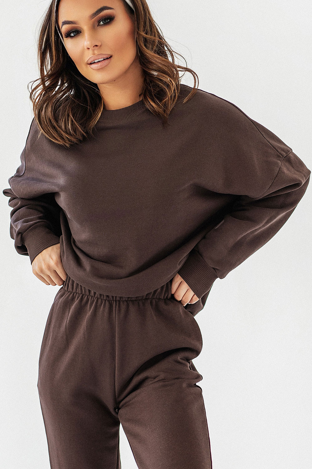 Czekoladowa bluza oversize Morelli