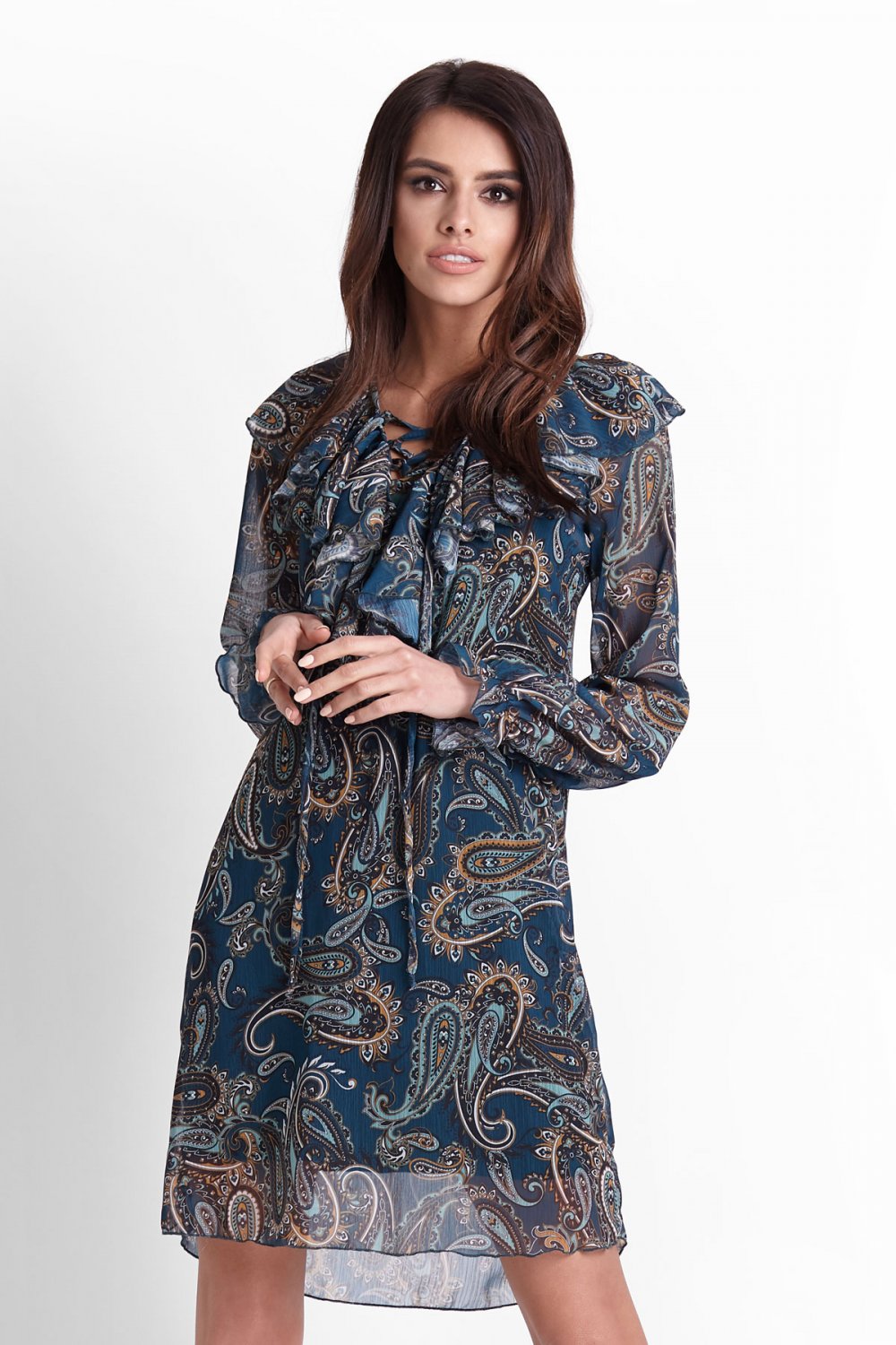 SZYFONOWA SUKIENKA FRIDA WE WZORY