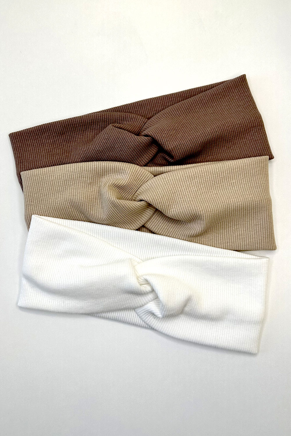 Prążkowana śmietankowa opaska na głowę Ruth