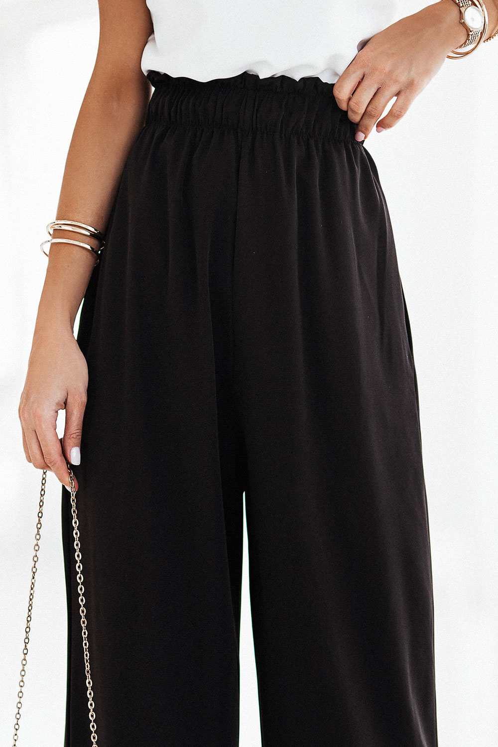 Szerokie spodnie z gumą Verona