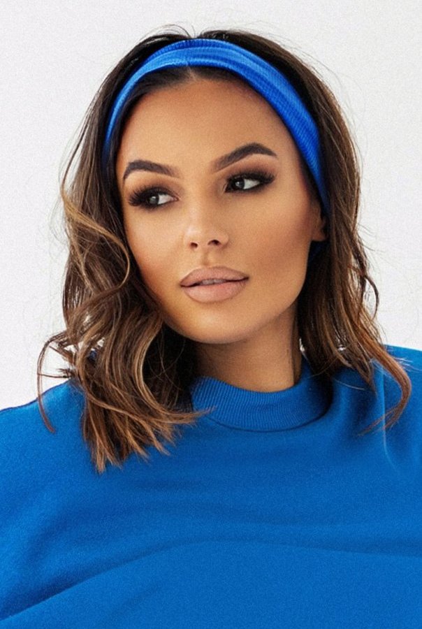 Niebieska prążkowana opaska Aria