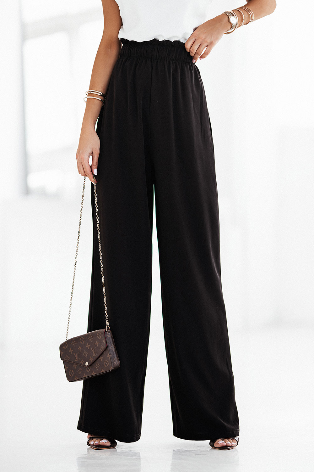 Szerokie spodnie z gumą Verona